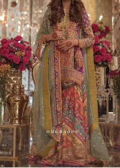 Chatapati Gharara Pakistani Bridal, Chatapati Gharara, Garara Design, Mendhi Outfit, Mayon Dresses, Mehndi Outfit, Mehendi Outfit, Mehndi Outfits