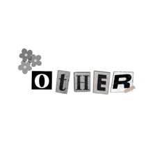 the word outer written in cut out letters with flowers on top and below it are black and white