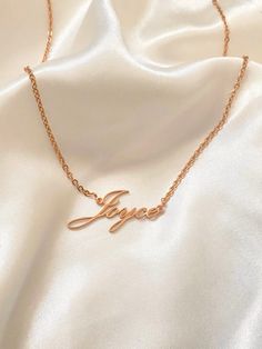 A unique, personalised necklace that is 316L stainless steel, tarnish free and so stylish! A perfect gift for the one you love. Ideal for a Christmas Gift, Wedding Gift, Bridesmaids Gift, Birthday, Valentine's Day, Anniversary Gifts, and any other special events. Chain length: 40cm + 5cm with the adjustable extension chain. This necklace fits children and adults. ✨ How to order: 1. Chose your desired font 2. Choose your necklace's finish 3. Enter your desired name in the personalised box provide Personalized Nameplate Necklace In Stainless Steel, Customized Rose Gold Name Necklace For Her, Customizable Rose Gold Necklace For Gift, Personalized Stainless Steel Pendant Name Necklace, Personalized Stainless Steel Nameplate Necklaces, Personalized Elegant Stainless Steel Name Necklace, Personalized Stainless Steel Pendant Necklace, Customized Stainless Steel Nameplate Necklace, Name Necklace In Stainless Steel As Gift