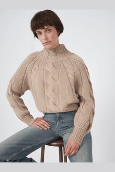 Mock Cable Sweater Cozy Luxury, Cable Pattern, Cashmere Color, Bespoke Gifts, Virtual Fashion, Cable Sweater, Michael Stars, Style Expert, Swimwear Tops