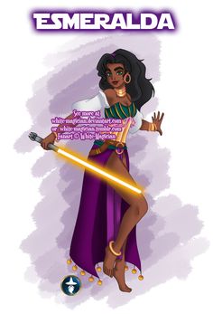 Jedi Disney Lady Esmeralda by White-Magician.deviantart.com on @deviantART Alternative Disney, Disney Crossover, Harry Potter Disney, Twisted Disney, Modern Disney, Disney Princess Art