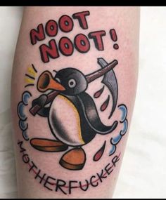 Pingu Tattoo, Penguin Tattoos, Cute Animal Tattoos, Penguin Tattoo, Trending Tattoos, Traditional Style Tattoo, Bottle Tattoo, Tattoo Old School, Tattoo Outline Drawing