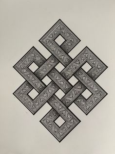 a drawing of an intricate design on the wall