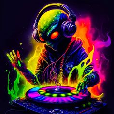 a dj with headphones on playing music