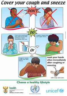 a poster with instructions on how to cough and sneeze