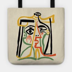 Digital version of Picasso's work -- Choose from our vast selection of tote bags to match with your desired size to make the perfect custom tote. Pick your favorite: Movies, TV Shows, Art, and so much more! Available in Single Sided Print or Double Sided Print in small, medium, and large. Perfect for work, class, the beach, and leisure. Mens Tote Bag, Tshirts Women, Kids Tote Bag, Kids Totes, Painted Tote, Painted Bags, Kids Canvas, Diy Tote Bag