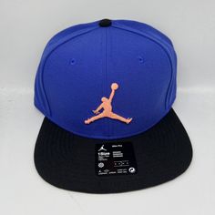 Air Jordan Blue Pink Jumpman Hat Snapback Cap Men Blue Fitted Hat For Sports Events, Blue Snapback Fitted Hat For Streetwear, Sporty Blue Baseball Season Hats, Blue Flat Brim Snapback Hat For Baseball Season, Blue Flat Brim Hat For Streetwear, Blue Fitted Hat With Flat Brim, One Size, Blue One Size Fitted Hat With Flat Brim, Blue Sports Hats For Baseball Season, Blue Baseball Cap For Sports