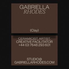 the business card for garbiela rhodes