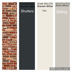 the brick wall has different shades of gray, brown and white in each color scheme