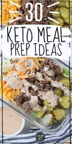 keto meal prep with the text overlay that reads 30 keto meal prep ideas