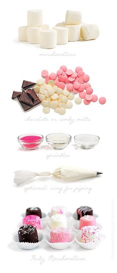 different types of marshmallows and other sweets