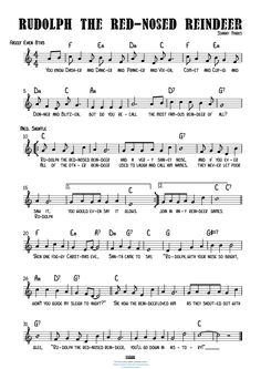 rudolph the red - nosed reindeer sheet music for guitar with chords and tabulas