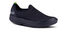 A different take on the classic, made with a unique 4-way stretch woven canvas-like material, these shoes contour the entire foot. | OOFOS Women's OOmg eeZee Low Recovery Shoe Size 8 in Black Active Recovery, Stretch Mesh Fabric, Travel Shoes, Sketchers Sneakers, Summer Shoes, Mesh Fabric, Comfortable Shoes, Black Shoes, White And Black