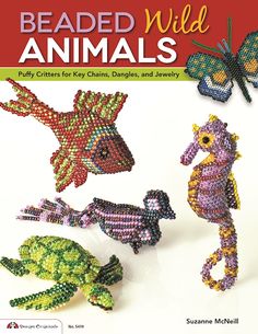 beaded wild animals puffy critters for key chains, dangles, and jewelry