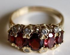 Vena Amoris 14k Gold and Champagne Diamond Ring - Etsy Formal Garnet Burgundy Ring, Formal Burgundy Garnet Ring, Heirloom Garnet Cluster Ring For Anniversary, Heirloom Style Red Garnet Cluster Ring, Heirloom Red Garnet Cluster Ring, Classic Red Garnet Cluster Ring, Formal Red Garnet Cluster Ring, Heirloom Garnet Birthstone Ring For Anniversary, Classic Red Rings With Diamond Accents