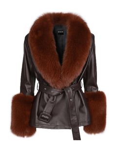 Fur Foxy Leather Short Coat – ZCRAVE Luxury Fox Fur Outerwear With Feather Trim, Luxury Faux Fur Outerwear With Padded Collar, Luxury Shearling Leather Jacket With Long Sleeves, Luxury Leather Jacket With Faux Fur Lining For Winter, Luxury Leather Fur Coat, Luxury Vintage Brown Winter Biker Jacket, Luxury Belted Fur Coat For Women, Luxury Fall Outerwear With Feather Trim, Luxury Fall Biker Jacket For Parties