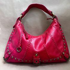 Slight Wear From General Use. Please Check All Pics For Measurements, Product Condition And Other Details. Comment Or Message If You Have Any Questions Red Studs, Studded Purse, Hobo Shoulder Bag, Wide Straps, Red Leather, Bag Lady, Shoulder Bag, Red, Leather