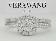 a diamond ring with the words vera wang bride on it and an image of two wedding bands