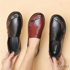 Lasaky - Comfortable Soft Leather Flat Shoes with Anti-Slip Sole for Women Fur Loafers, Luxury Flat, Shoes 2021, Spring Flats, Women's Casual Shoes, Luxury Flats, Leather Loafer Shoes, Black Shoes Women, Leather Flat Shoes