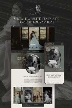 an image of a website design for wedding photographer and video production company, showing the front page