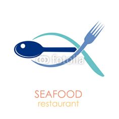 seafood restaurant logo with fork and knife