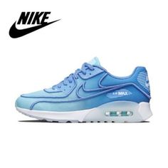 Excelllent Used Condition Blue Nike Air Max With Synthetic Material, Shoes Nike Air, Nike Blue, Nike Air Max 90, Shoes Nike, Women's Nike, Womens Shoes Sneakers, Air Max, Nike Women