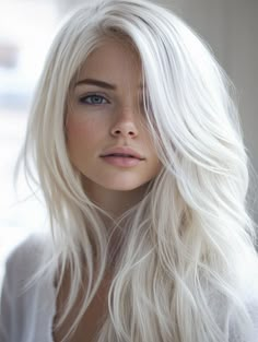 Discover Gorgeous Platinum Blonde Hair Color Ideas for Every Look - Style US Icy Blonde Highlights On Blonde Hair, Platinum Blonde For Cool Skin, Platinum Blonde Hair Pale Skin, Platinum Blonde Hair Pale Skin Blue Eyes, White Platinum Hair, Nordic Blonde Hair, Platinum Blonde Hair Character, Woman With Platinum Blonde Hair