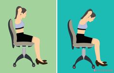 a woman is sitting in an office chair