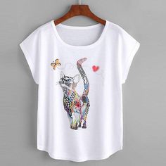 PATCHES THE CAT TEE - B ANN'S BOUTIQUE Cat Fashion, Loose Tees, Cat Tee, Cat Shirts, Cat Print, Dolman Sleeve, Printed Tees, Sewing Tutorials, Casual T Shirts