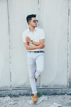 47 Stylish Semi Formal Outfit Ideas For Men in 2020 - Fashion Hombre Polo Tshirt Men Outfit Formal, Elegant Semi-formal Straight Chinos, Semi-formal Casual Polo Shirt, Semi-formal Chinos, Chic White Semi-formal Shirt, Polo Tshirt Men Outfit, Timeless White Semi-formal Shirt, White Polo Outfit, Denim Shirt Outfit