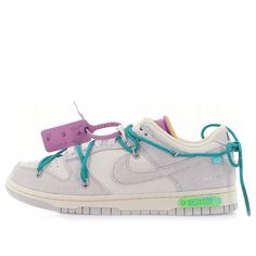 Nike OFF-WHITE x Dunk Low The 50 NO.36 Sneakers/Shoes Dunk Shoes, Nike Off White, Nike Sacai, Womens Air Jordans, Sneakers Looks, Nike Sb Dunk, Nike Sb Dunks, Sb Dunk, Grey Suede