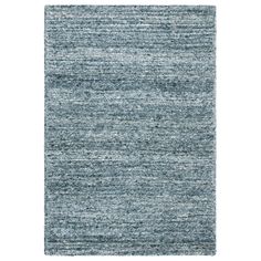 an area rug with blue and grey stripes on the bottom, in front of a white background