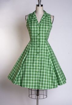 Betty Lou Dress - Green Tonal Plaid – Heart of Haute Classic A-line Cotton Shirt Dress, Classic Summer A-line Shirt Dress, Fitted A-line Dress With Button Back, Fitted Cotton Dress With Buttons, Fitted A-line Shirt Dress With Buttons, Fitted Cotton Dresses With Button Closure, Fitted Cotton Dress With Button Closure, Classic Dress With Fitted Bodice For Daywear, Fitted Summer Dress With Covered Buttons