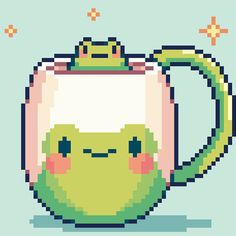 an image of a pixel art teapot