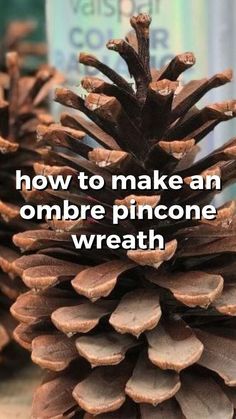 a pine cone with the words how to make an ombre pincone wreath