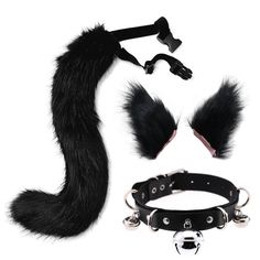 Cat Ears Outfit, Cat Style Fashion, Fox Ears And Tail, Gothic Cosplay, Animal Tails, Pet Play