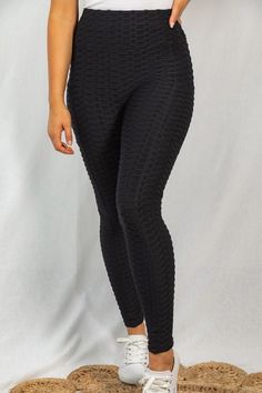 Fabric: 92% Poly 8% Span Fabric Feel: Nylon Blend with that shapewear touch Fit: Hi Waisted with Rear End Flattering Detail Size Chart Small 2-6 (Rachel brown straight hair is a 6/8 and wears the small) Medium 8-10 Large 12-14 (Ashley brown curled hair is a 14 and wears the large) XLarge 16-18 1X 18-20 2X 20-22 3X 22-24 Measurements: Medium Measures Inseam 27 Inches Rise 10 Inches 2X Measures Inseam 27 Inches Rise 11.5 Inches Brown Straight Hair, Rachel Brown, Ashley Brown, Brown Curls, Textured Leggings, Leggings With Pockets, Patterned Leggings, Leggings Sale, Spirit Wear