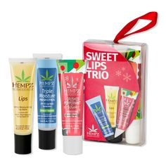 Limited Edition Sweet Lips Trio Lip Balm Gift Set - SWEET LIPS TRIOFeaturesParaben-freeGluten-freeTHC-freeIncludesLimited Edition Crushed Peppermint Sugar Herbal Lip Balm (0.44 oz)Triple Moisture Herbal Lip Balm SPF 15 (0.44 oz)Herbal Lip Balm (0.44 oz) - Limited Edition Sweet Lips Trio Lip Balm Gift Set Holiday Gifts For Men, Peppermint Sugar, Lip Balm Gift, Soften Lips, Sweet Lips, Sweet Citrus, Hemp Seed Oil, Moisturizing Lip Balm, Natural Sugar