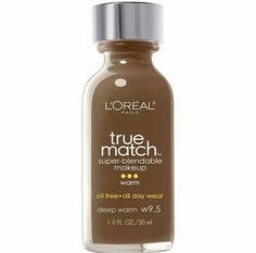 L'Oreal Paris True Match Super-Blendable Foundation Oil-Free W9.5 Deep Warm NEW. Eye Makeup Easy, Loreal Paris True Match, Eye Makeup Bright, Spf Foundation, Loreal True Match, Best Drugstore Foundation, Makeup For Dark Skin, Spf Makeup, Foundation For Dry Skin