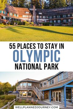 the olympic national park in washington with text overlay that reads, 5 places to stay in