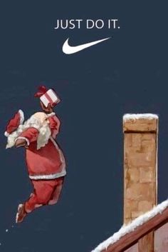 a santa clause is flying through the air