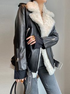 Washing instructions: Dry Clean Composition: Faux Leather, PU Designer Style ID : GC51212316 Leather Jacket For Women, Leather Coat Womens, Jacket Zipper, Y2k Aesthetic Outfits, Faux Leather Jacket, Leather Jackets Women, Faux Leather Jackets, Trendy Tops, Fur Collar