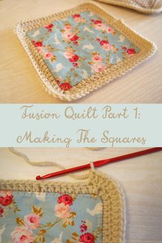 the instructions to make a crocheted square with flowers on it