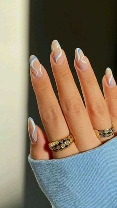 Nails Yellow, Classy Acrylic Nails, Cute Gel Nails, Blue Nail, White Nail, Acrylic Nails Coffin Short, Pretty Acrylic Nails, Chic Nails, Short Acrylic Nails