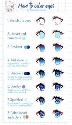 how to color eyes in the style of an anime character's eyeliners