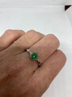 Vintage green nephrite jade Ornate German Silver ring, does not tarnish, NOT sterling Sizes 6.75, 7.75, or 8 All rings are shipped in a nice gift box. Check out our over a THOUSAND great reviews Engraving is $4 per letter and is not always perfect depending on the piece. It can take a few days if the jeweler is busy. This is payable to Paypal Judithsltd@gmail.com Jade Ring For May Birthstone Gift, Jade Rings For May Birthstone, Green Jade Ring As A Gift, Green Jade Ring Suitable For Gift, Green Jade Jewelry For Promise Ring, Green Jade Ring For Gift, Green Jade Promise Ring, Green Jade Rings For Promise, Green Jade Anniversary Rings