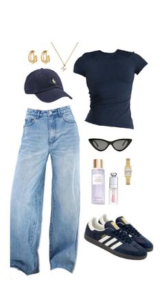 Fitted Top And Jeans Outfit, Fitted Top Baggy Pants Outfit, Tops To Go With Baggy Jeans, Loose Jeans For Women, How To Dress Baggy Jeans, Fitted Top Baggy Pants, Outfit Jeans High Waist, Denim Top And Jeans Outfit, Denim Pants Outfits For Women