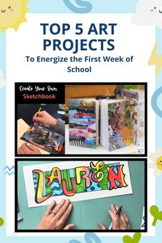 the cover of top 5 art projects to energize the first week of school