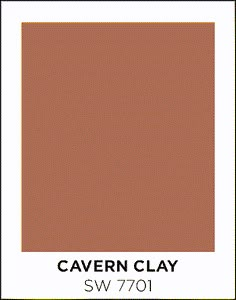 a brown color with the words cavern clay on it