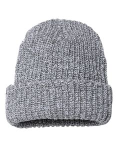 12" Chunky Knit Cuffed Beanie - GREY/ WHITE SPECKLED - ONE SIZE | Sportsman 12" Chunky Cuffed Beanie Hat in Gray/White Speckled | Acrylic Beanie Ideas, Gray Beanie, Chunky Beanie, King Fashion, Cuffed Beanie, Grey Beanie, Knit Cap, Needle Work, Long Sleeve Shirt Dress